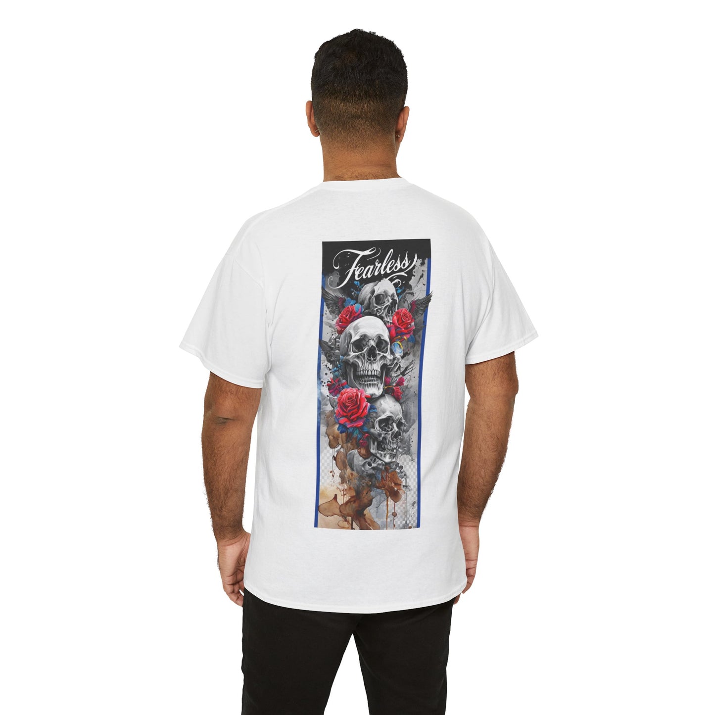 Fearless Graphic Tee, Unisex Cotton T-Shirt, Skull Design Shirt, Festival Wear, Edgy Casual Top