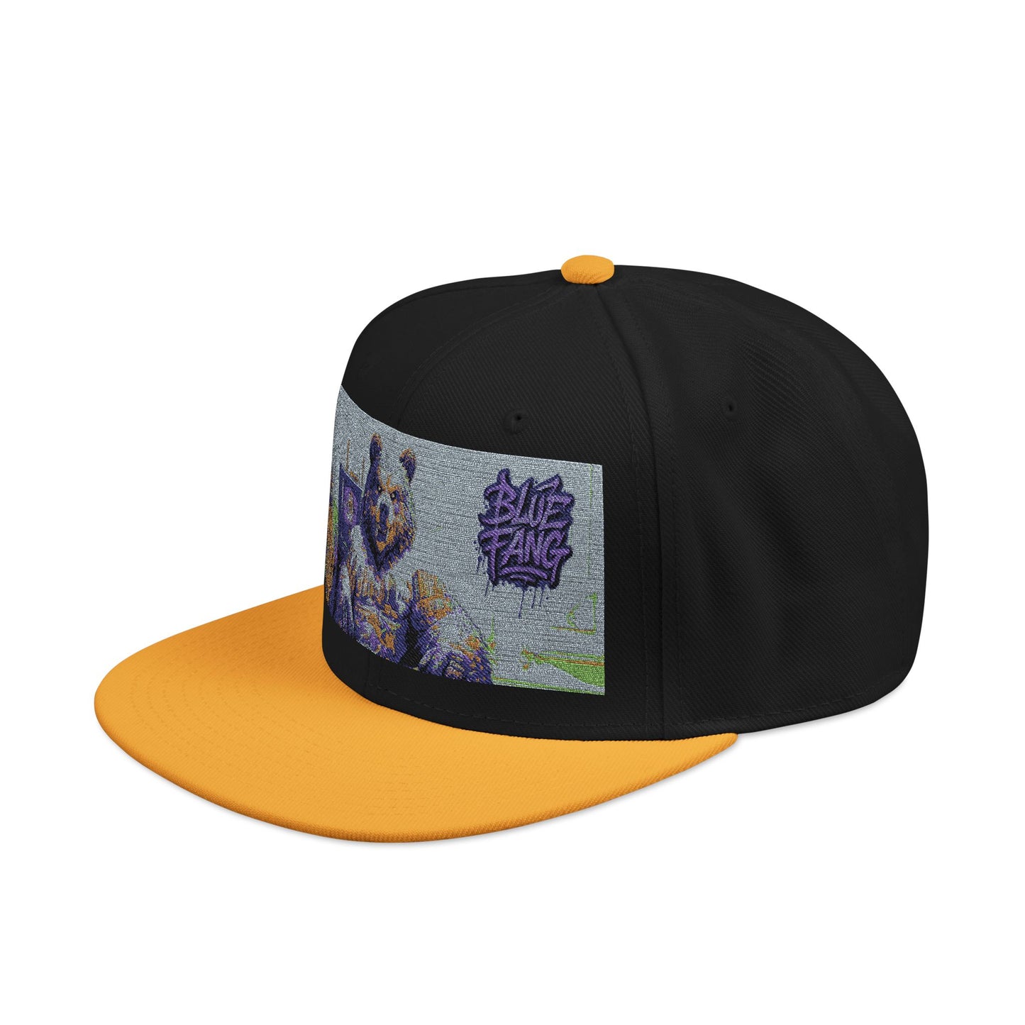 Snapback Cap Embroidered with Edgy Bear Design