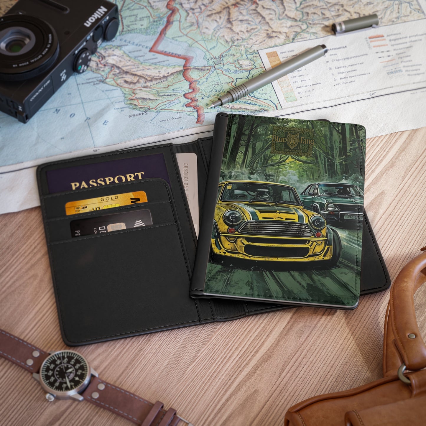 Passport Cover - Classic Car Racing Design