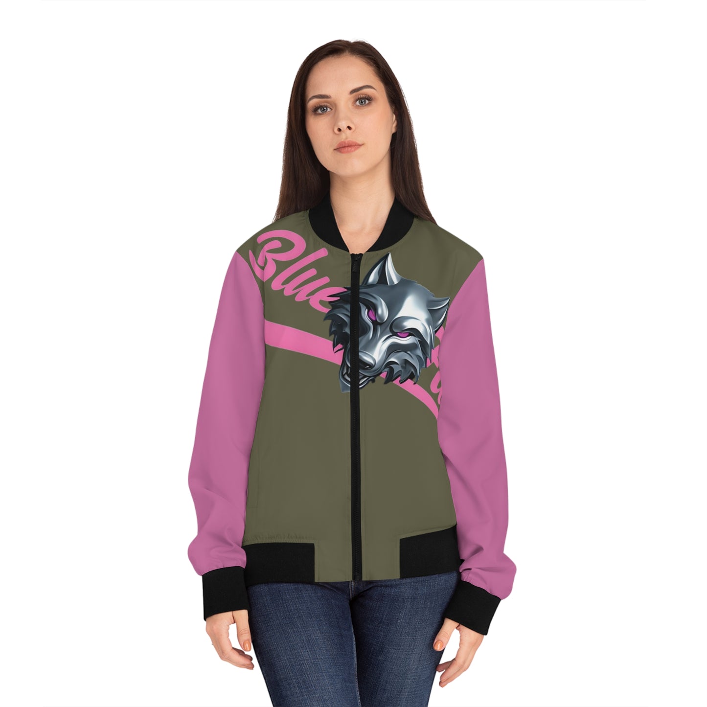 Ecne Celtic Goddess Empowered Women's Bomber Jacket | Unique AOP Design, Statement Outerwear, Gifts for Her, Fitness Apparel, Inner Strength Quote