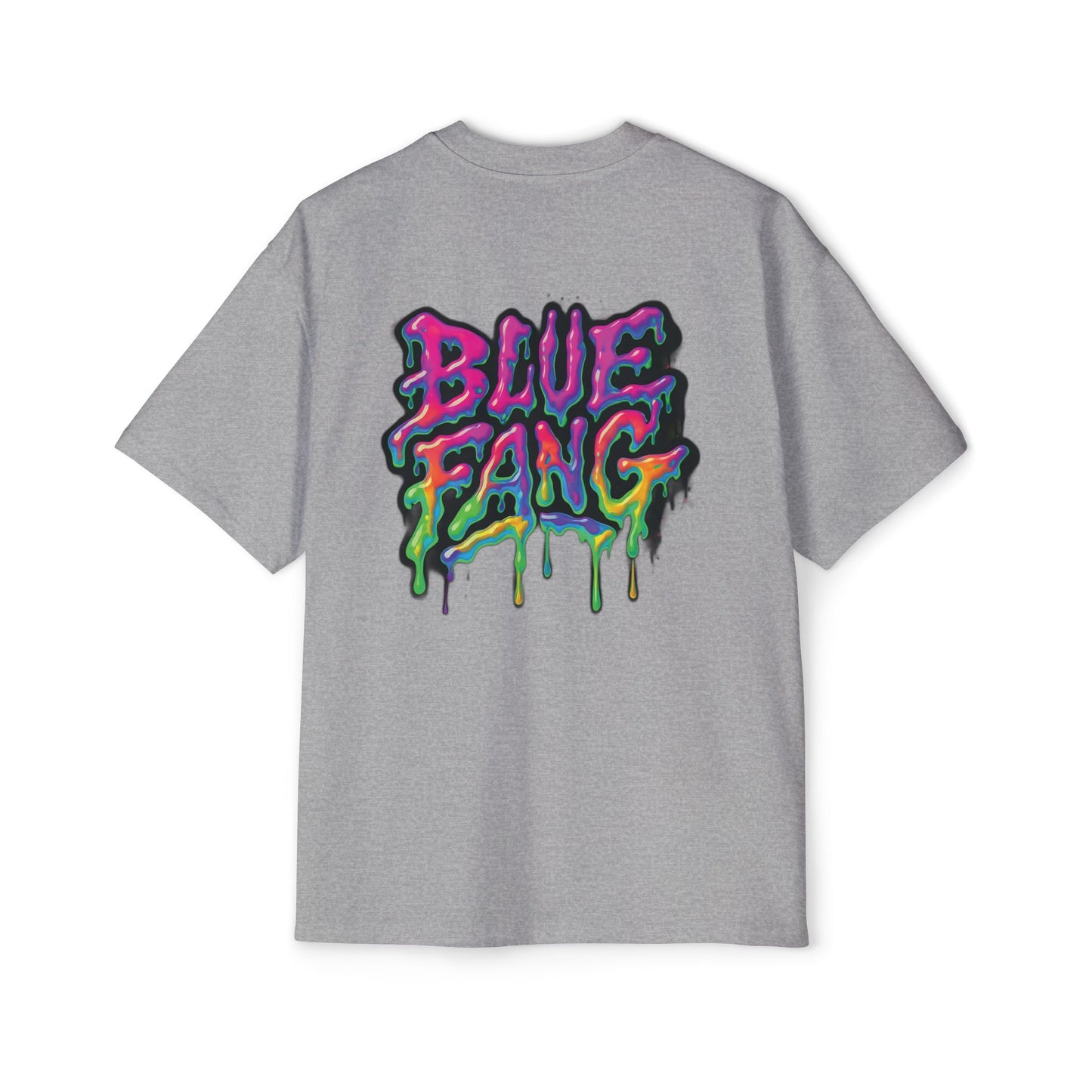 Men's Oversized Graphic Tee - Blue Fang Design, Streetwear Fashion, Casual Style, Unique Gift for Men, Trendy T-Shirt