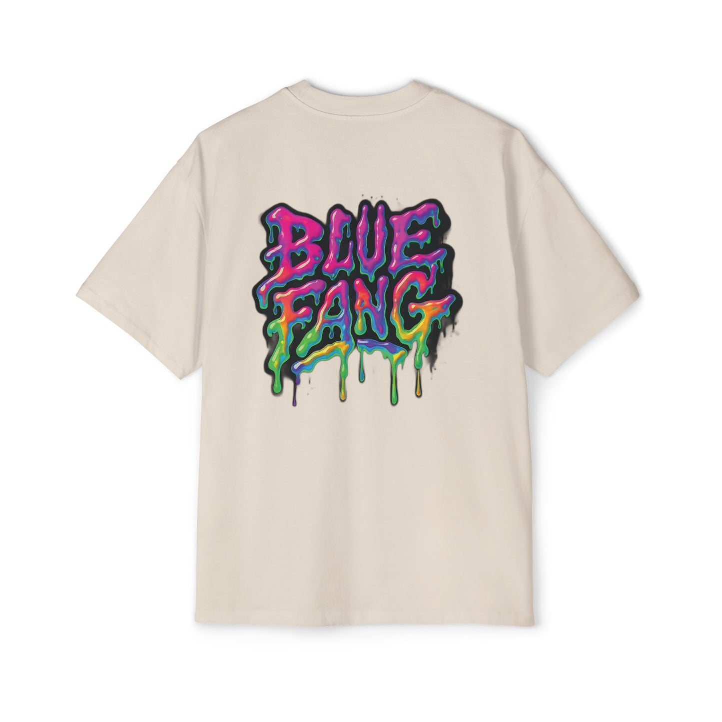 Men's Oversized Graphic Tee - Blue Fang Design, Streetwear Fashion, Casual Style, Unique Gift for Men, Trendy T-Shirt
