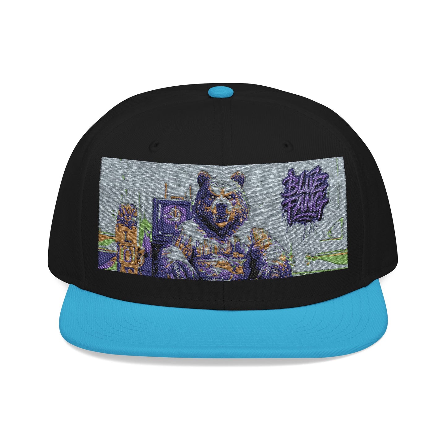 Snapback Cap Embroidered with Edgy Bear Design