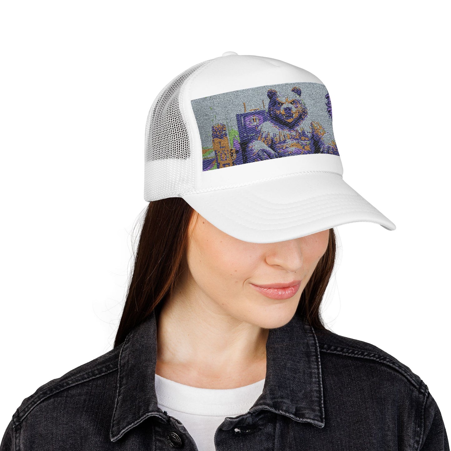 Trucker Hat, Edgy Hat for Festivals, Embroidered Foam Cap, Perfect Gift for Birthday, Halloween & Casual Wear