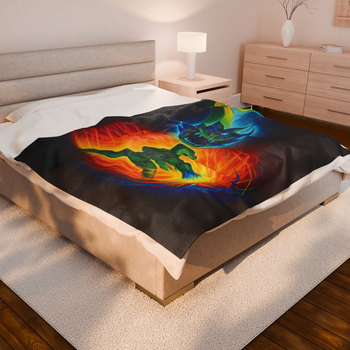 Colorful Velveteen Plush Blanket, Cozy Throw for Gamers, Ideal for Movie Nights, Gift for Birthdays or Holidays, Bedroom Decor