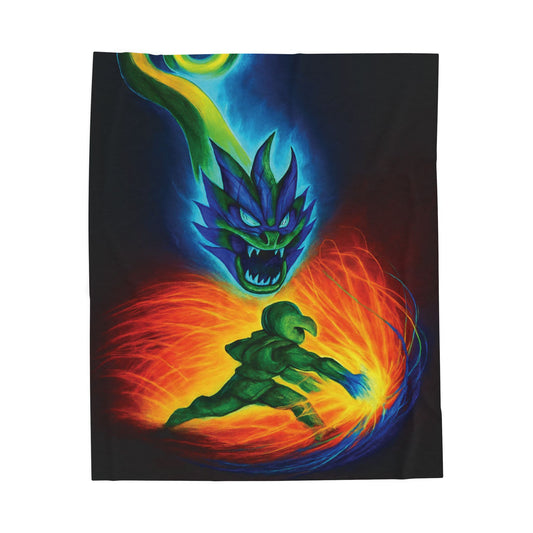 Colorful Velveteen Plush Blanket, Cozy Throw for Gamers, Ideal for Movie Nights, Gift for Birthdays or Holidays, Bedroom Decor