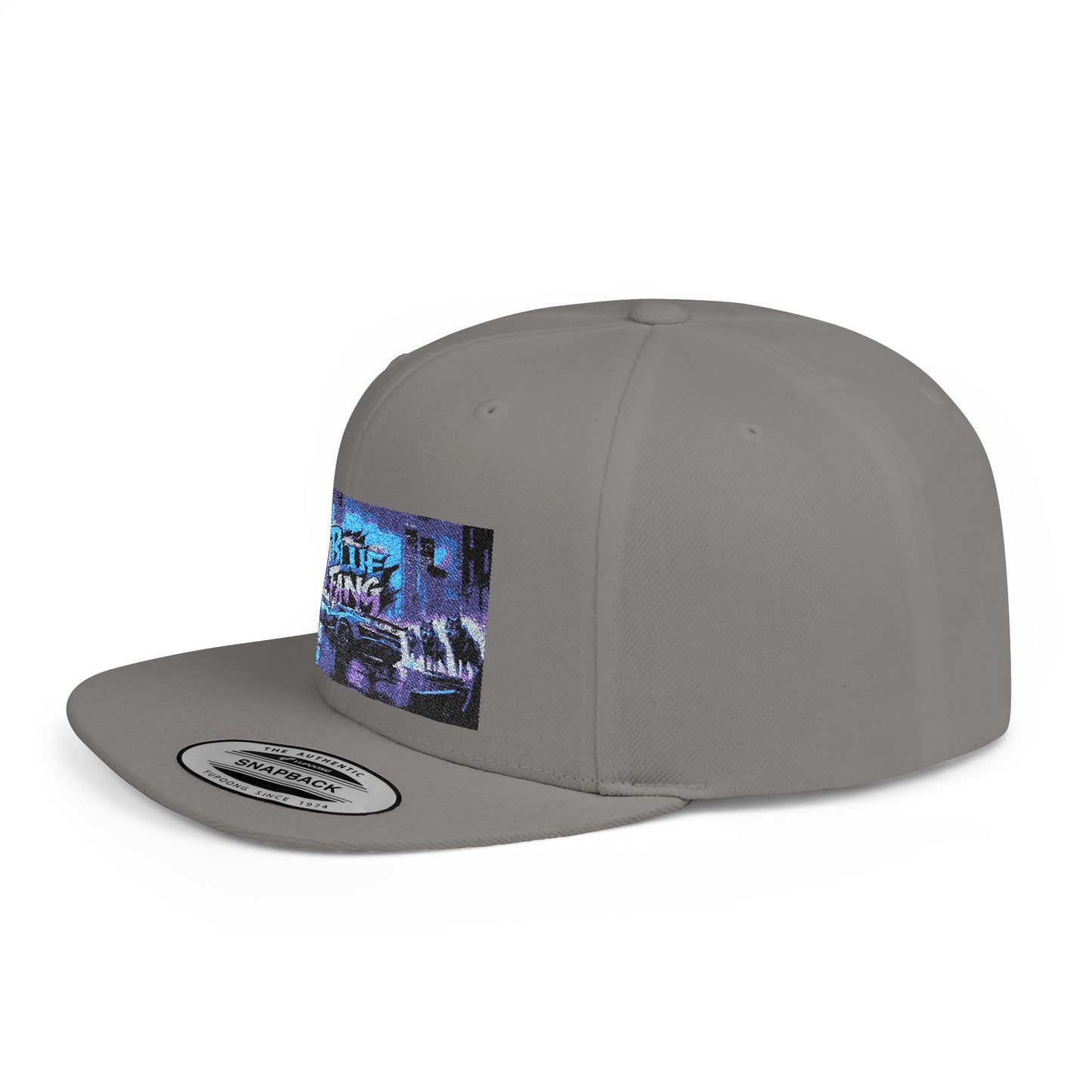 Retro-Inspired Flat Bill Snapback Cap, Hip-Hop Style Hat, Streetwear Accessory, Urban Fashion, Gift for Trendsetters