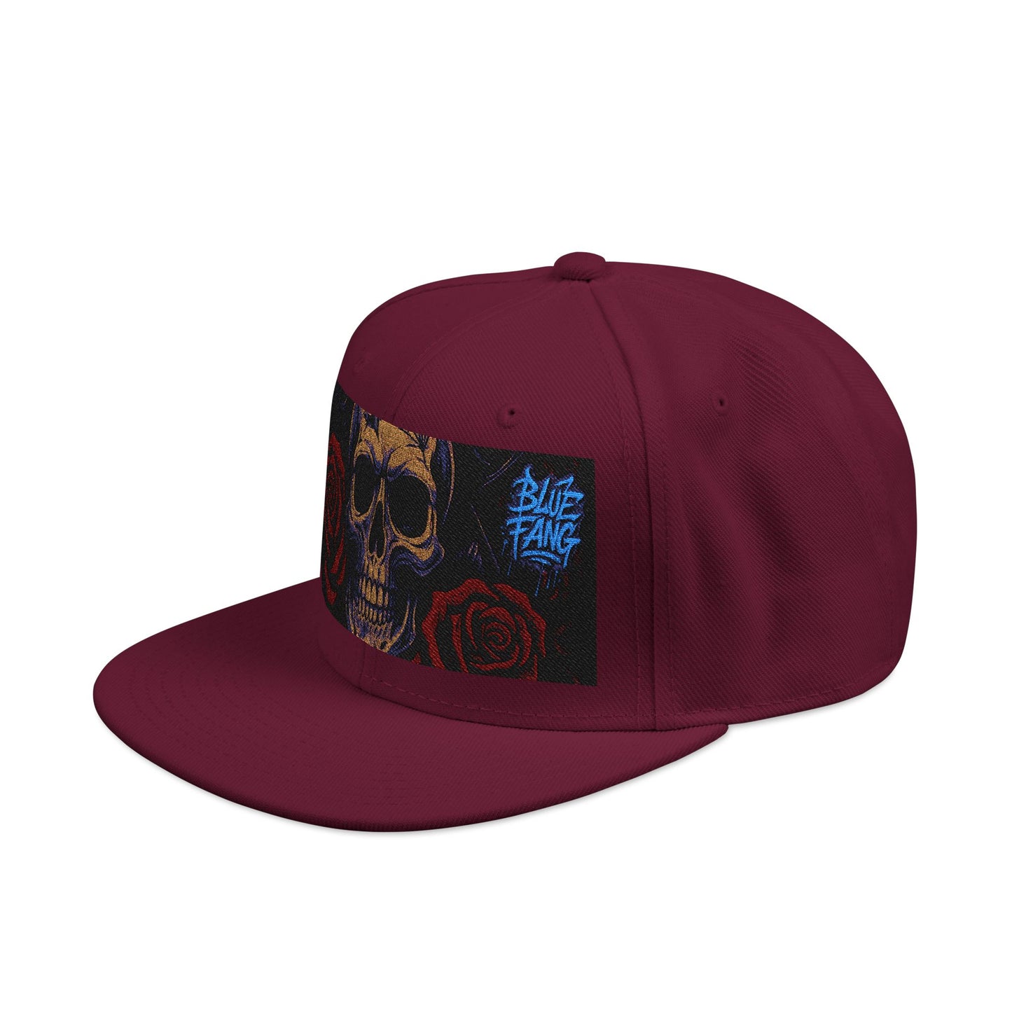 Snapback Hat - Skull Rose Gothic Old School Embroidery Design