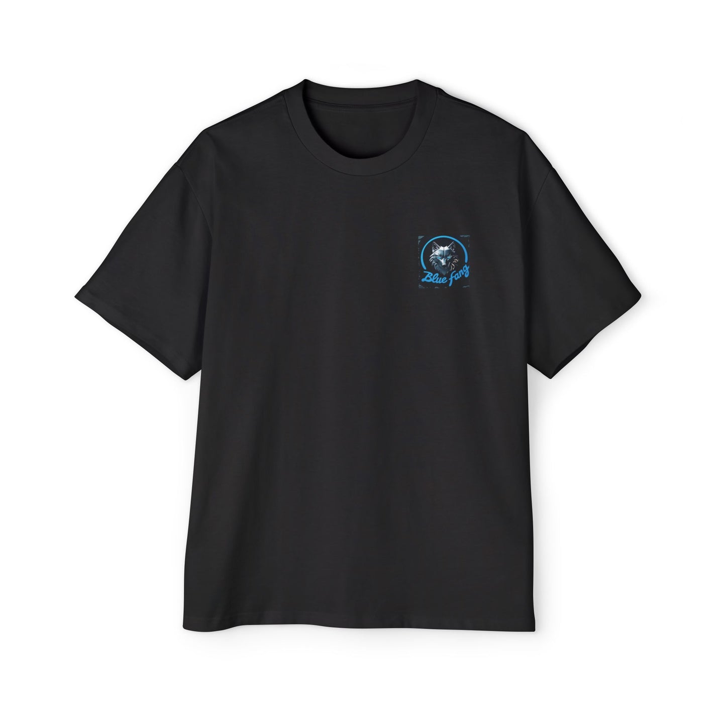 Fearless Blue Fang Men's Heavy Oversized Tee, Graphic Shirt for Casual Wear, Gift for Him, Streetwear Fashion, Unique Art Tee