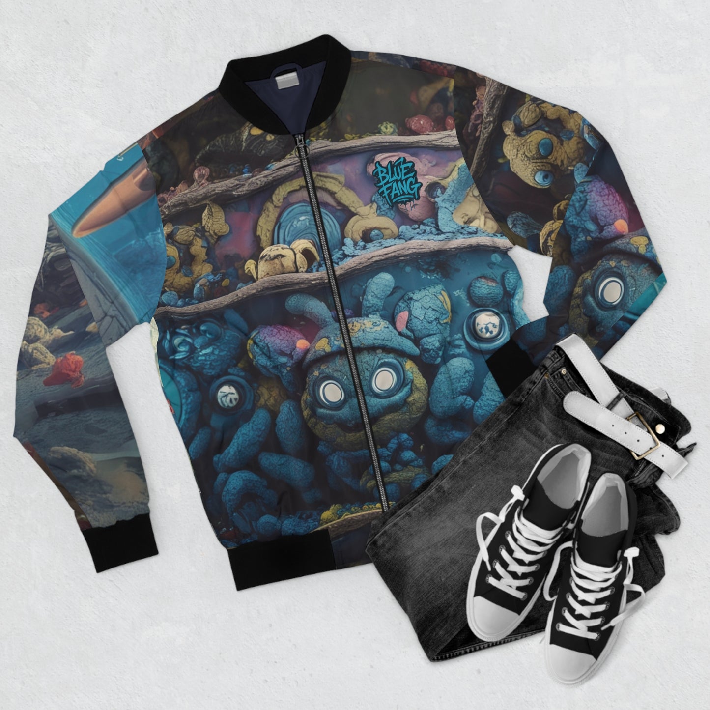 Bomber Jacket - Underwater Trippy Sea Water World Print