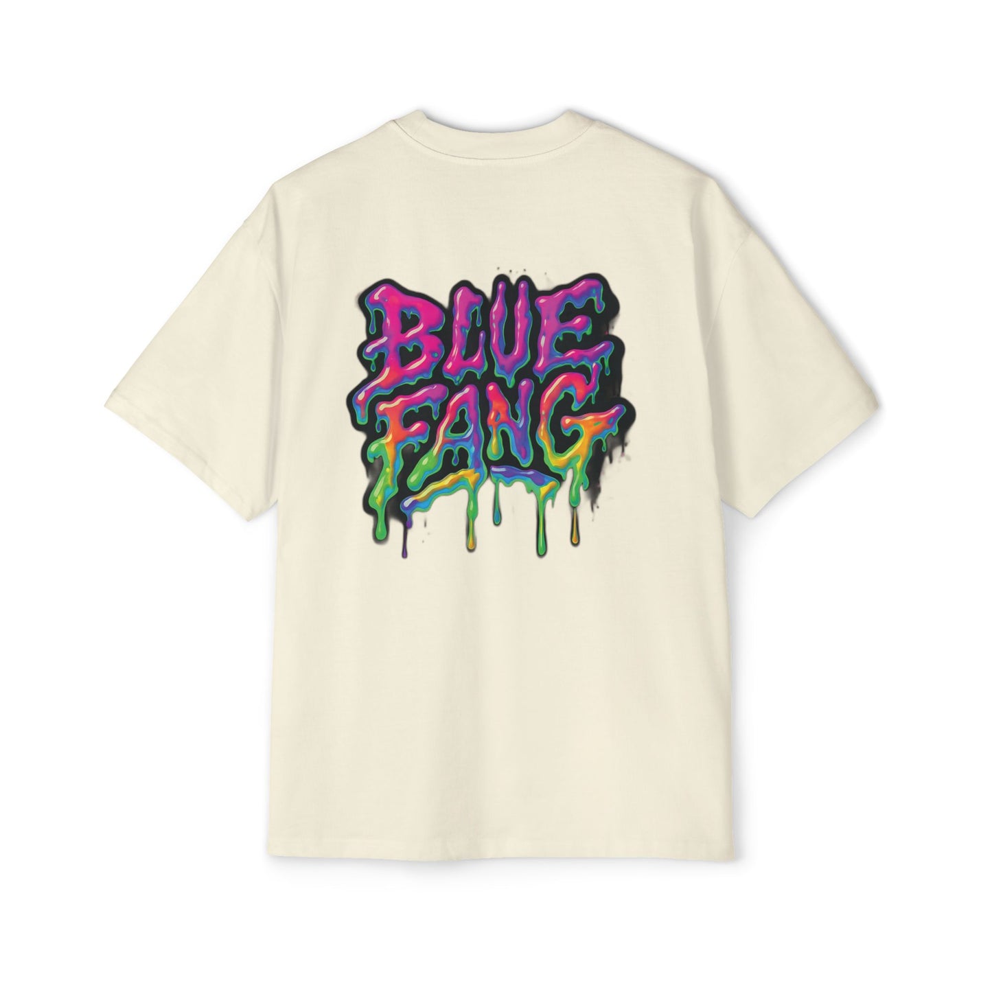 Men's Oversized Graphic Tee - Blue Fang Design, Streetwear Fashion, Casual Style, Unique Gift for Men, Trendy T-Shirt