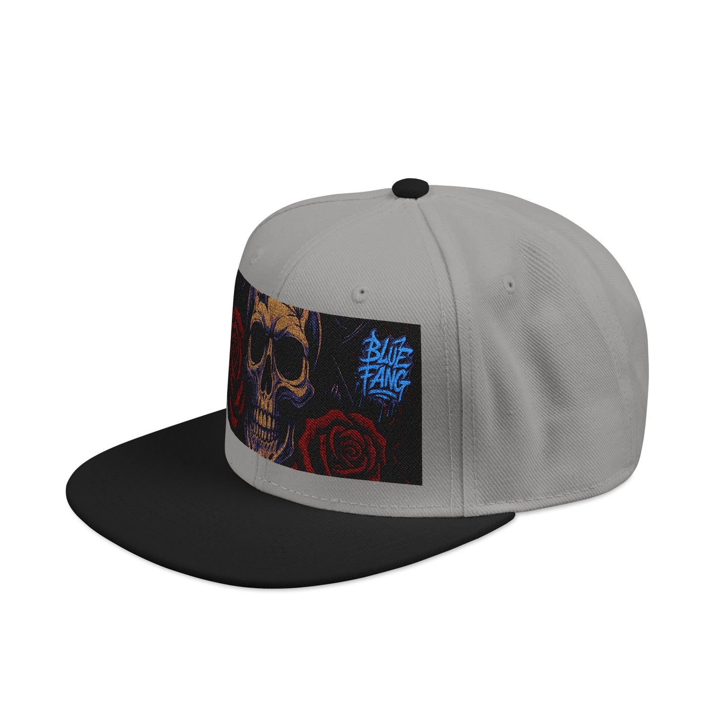 Snapback Hat - Skull Rose Gothic Old School Embroidery Design