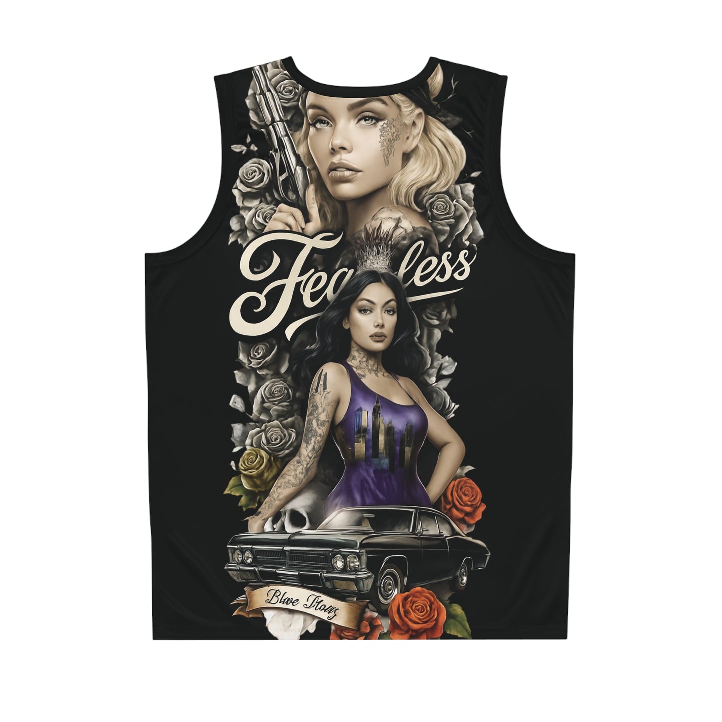 Fearless Basketball Jersey, Stylish Sportswear, Streetwear, Gift for Athletes, AOP Jersey for Basketball Fans