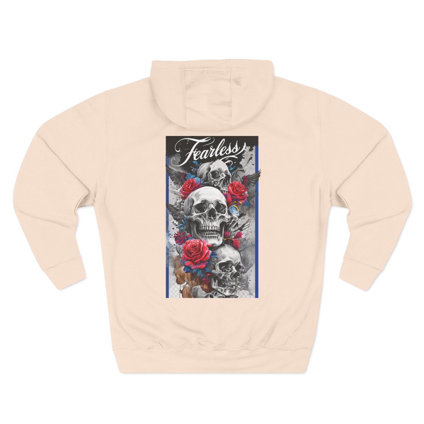 Fearless Blue Fang Hoodie, Fleece Hoodie for Music Lovers, Edgy Streetwear, Gift for Him/Her, Casual Fall/Winter Wear