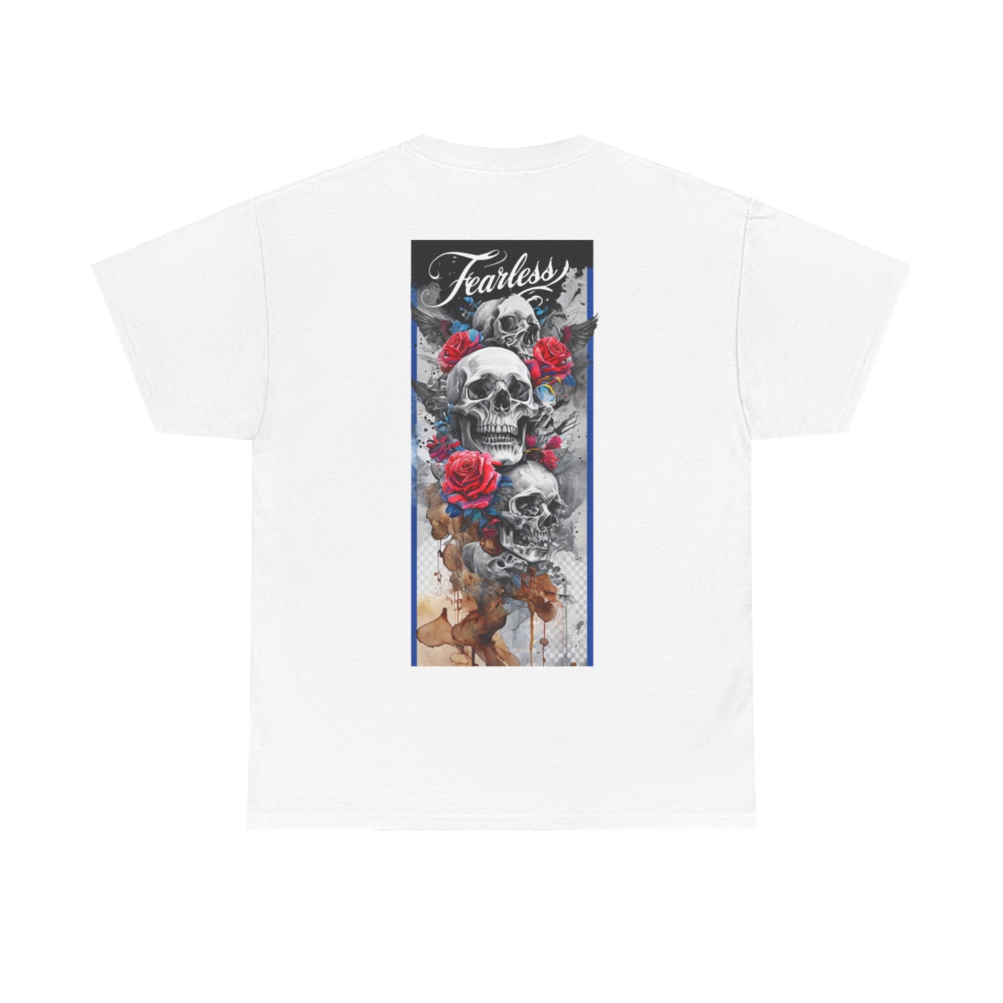 Fearless Graphic Tee, Unisex Cotton T-Shirt, Skull Design Shirt, Festival Wear, Edgy Casual Top
