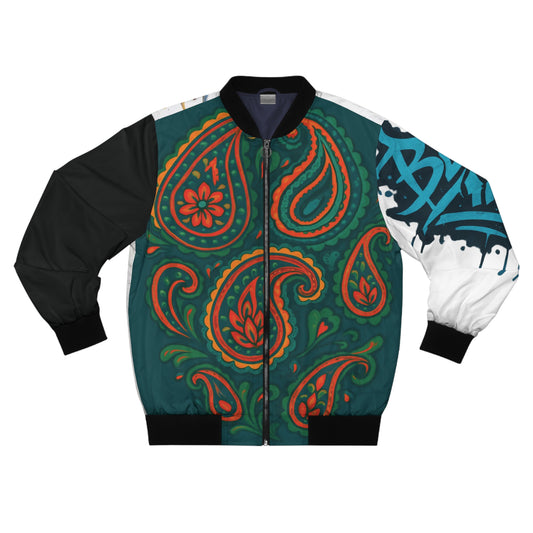 Bomber Jacket Dragon Paisley Streetwear Men's Jacket
