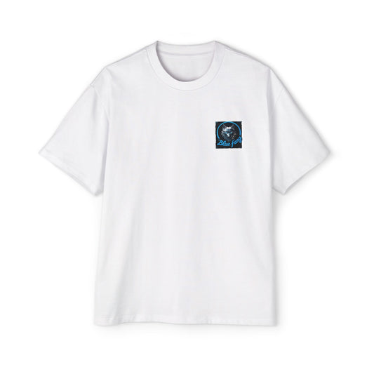 Fearless Blue Fang Men's Heavy Oversized Tee, Graphic Shirt for Casual Wear, Gift for Him, Streetwear Fashion, Unique Art Tee