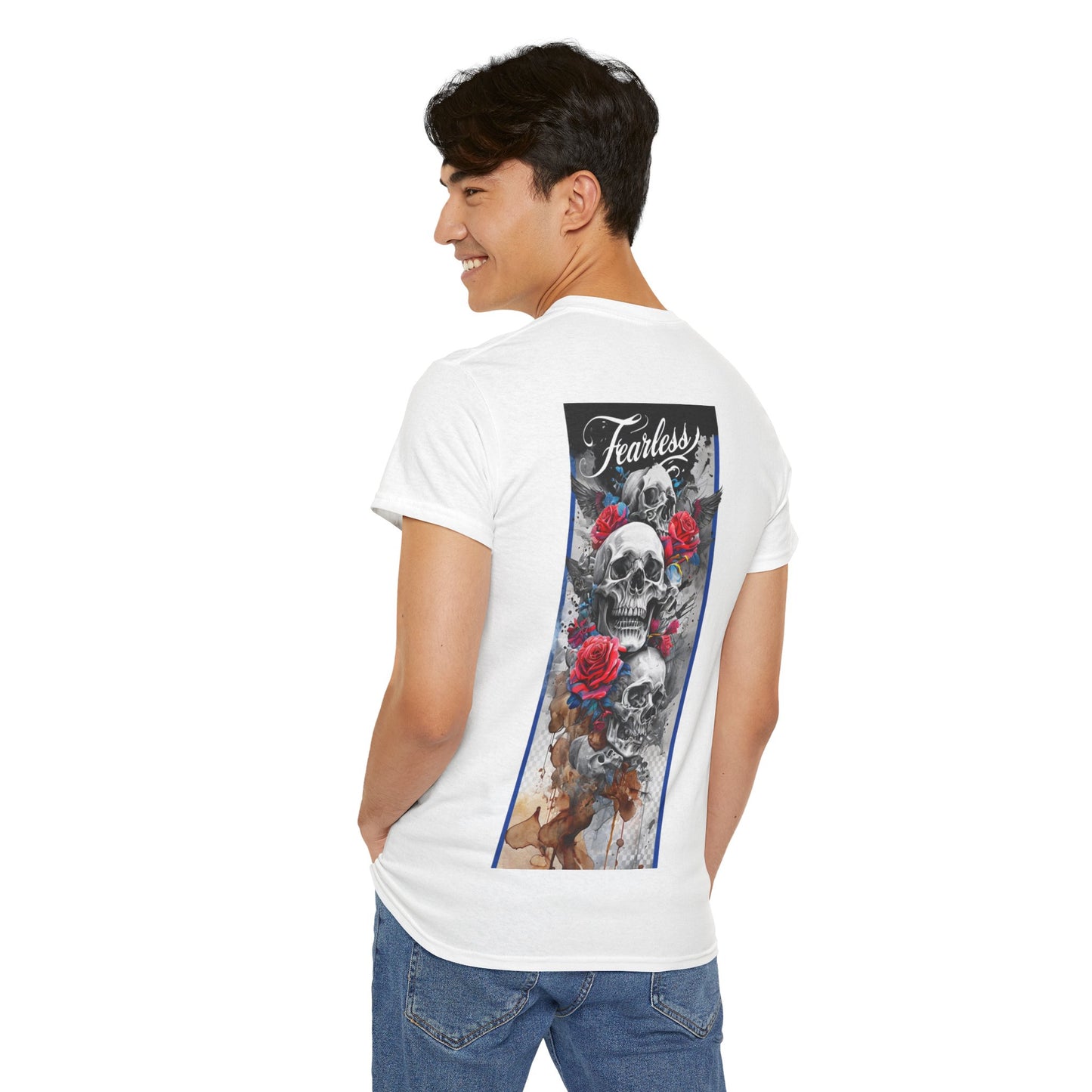 Fearless Graphic Tee, Unisex Cotton T-Shirt, Skull Design Shirt, Festival Wear, Edgy Casual Top