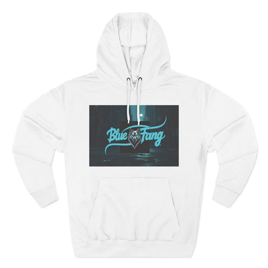 Fearless Blue Fang Hoodie, Fleece Hoodie for Music Lovers, Edgy Streetwear, Gift for Him/Her, Casual Fall/Winter Wear