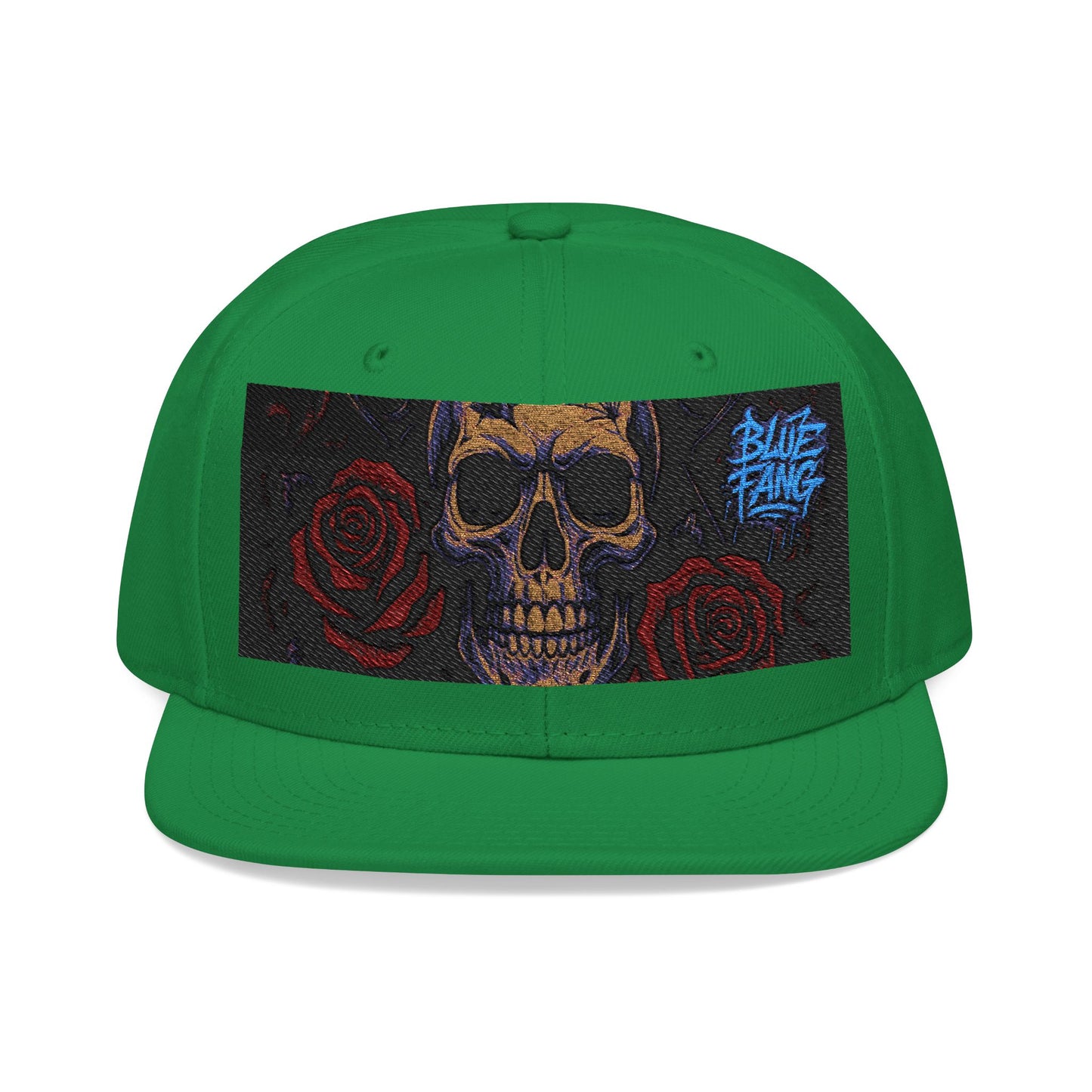 Snapback Hat - Skull Rose Gothic Old School Embroidery Design