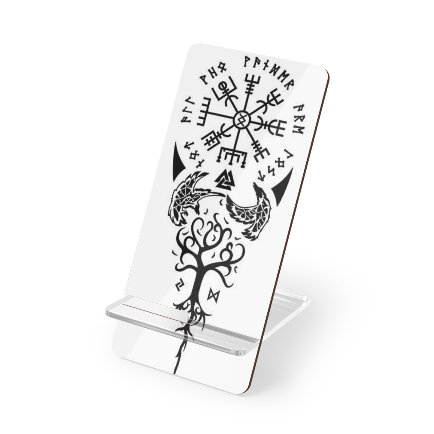 Viking-Themed Mobile Display Stand for Smartphones, Desk Organizer, Phone Holder, Nordic Decor, Tech Gift, Office Accessory