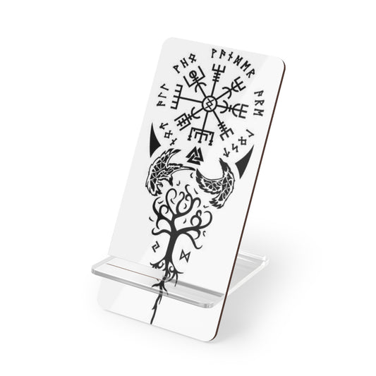 Viking-Themed Mobile Display Stand for Smartphones, Desk Organizer, Phone Holder, Nordic Decor, Tech Gift, Office Accessory