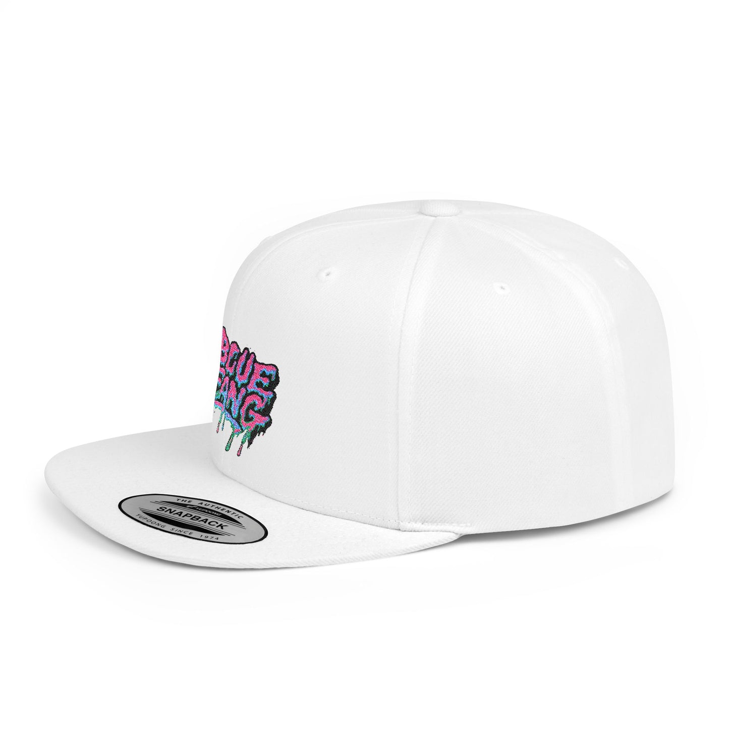 Retro-Inspired Flat Bill Snapback Cap, Hip-Hop Style Hat, Streetwear Accessory, Urban Fashion, Gift for Trendsetters