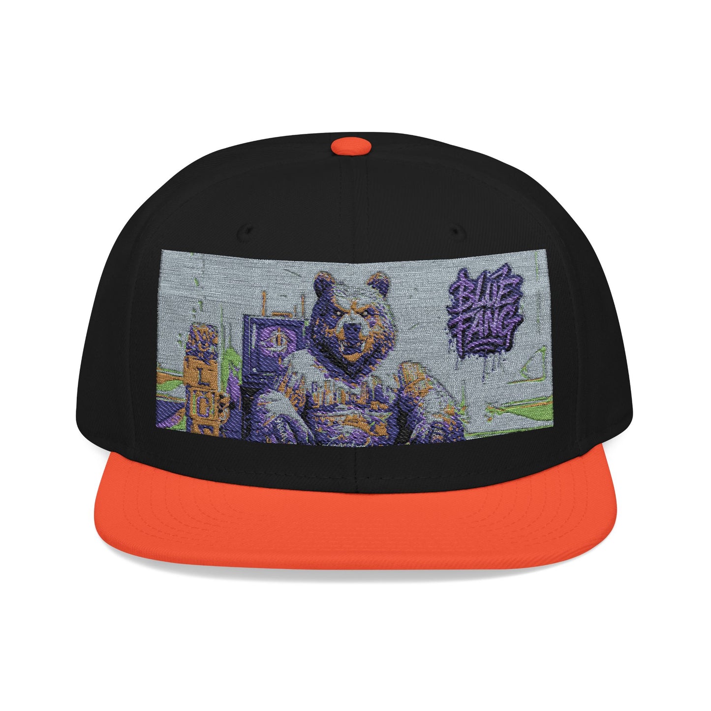 Snapback Cap Embroidered with Edgy Bear Design