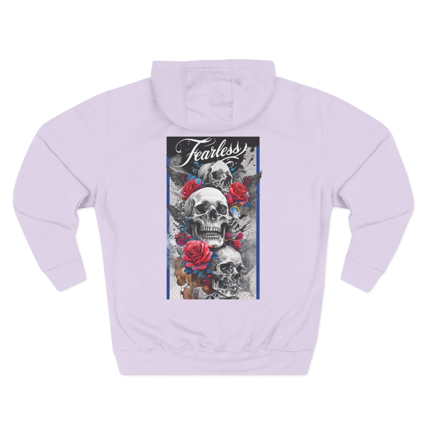 Fearless Blue Fang Hoodie, Fleece Hoodie for Music Lovers, Edgy Streetwear, Gift for Him/Her, Casual Fall/Winter Wear