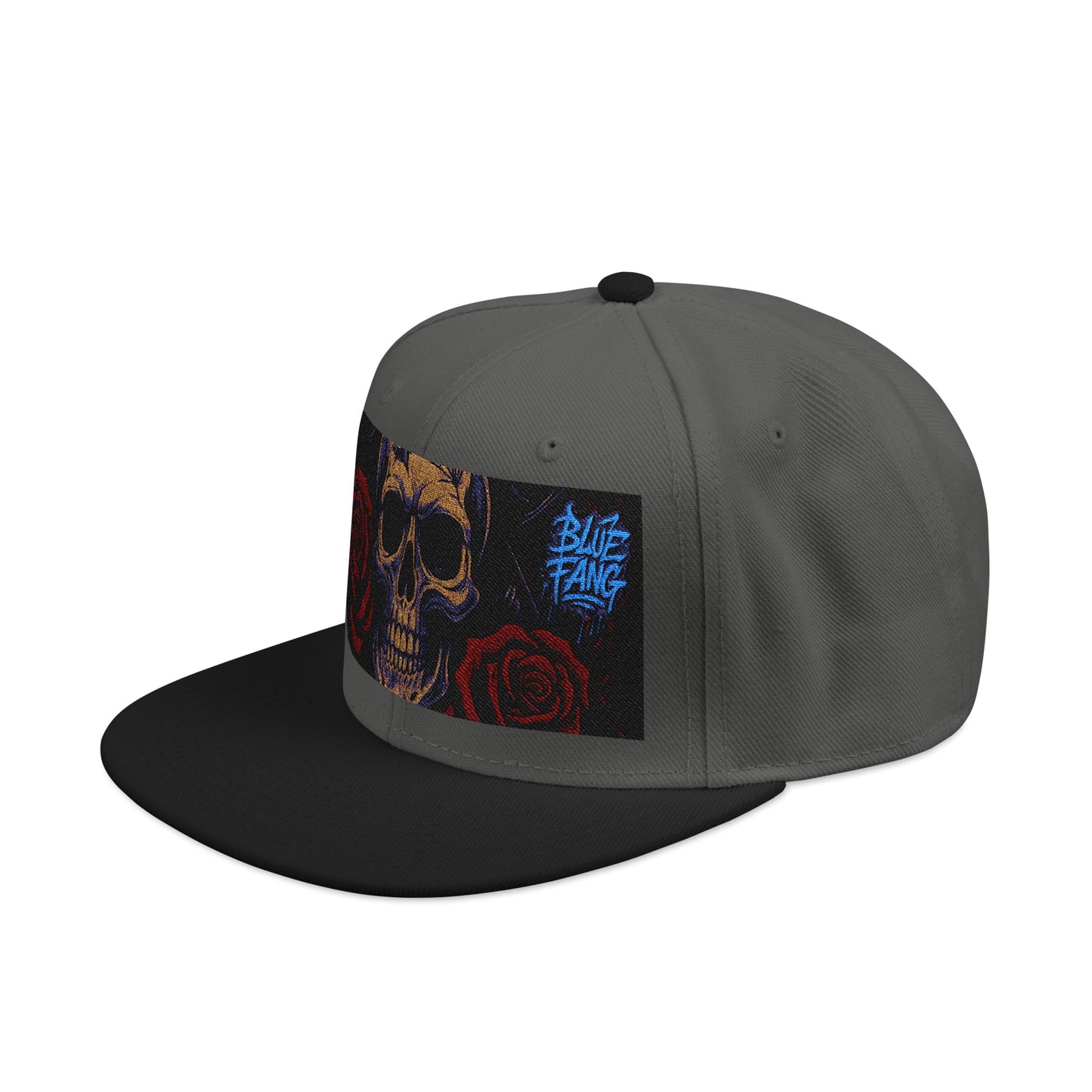 Snapback Hat - Skull Rose Gothic Old School Embroidery Design