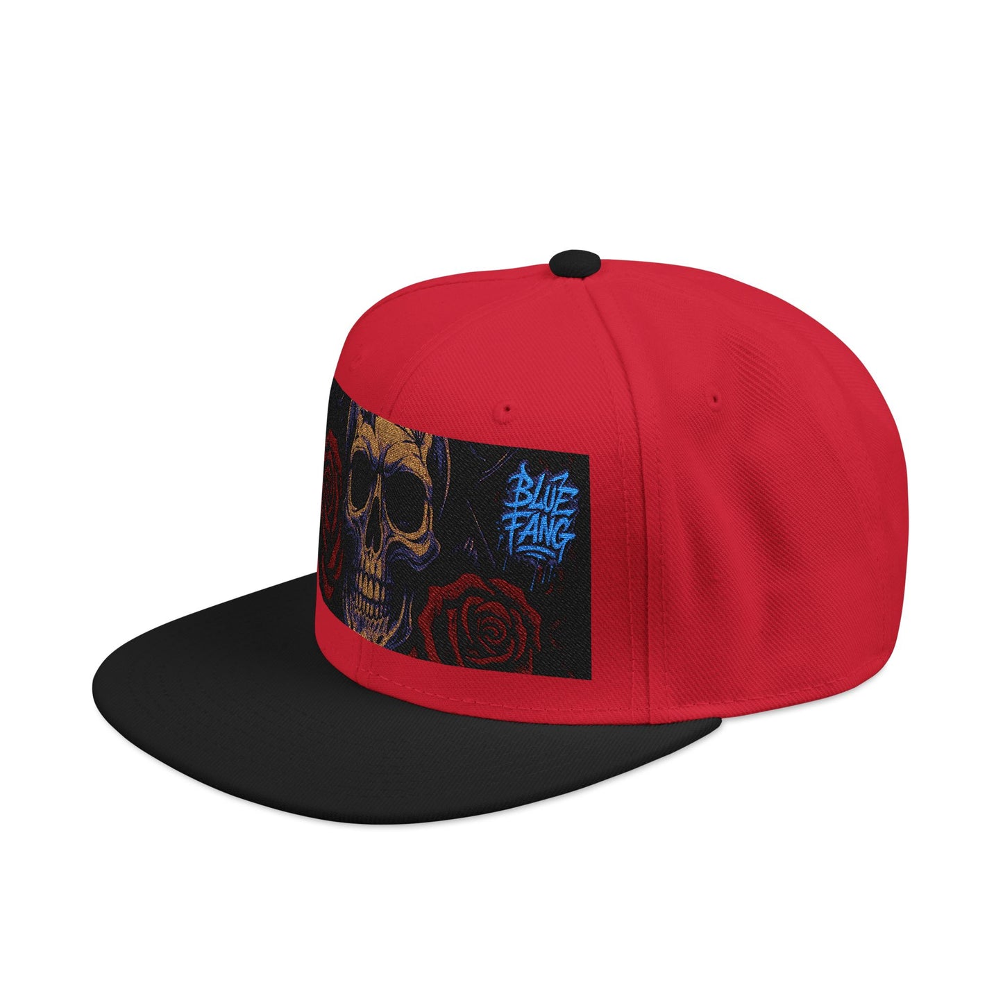 Snapback Hat - Skull Rose Gothic Old School Embroidery Design
