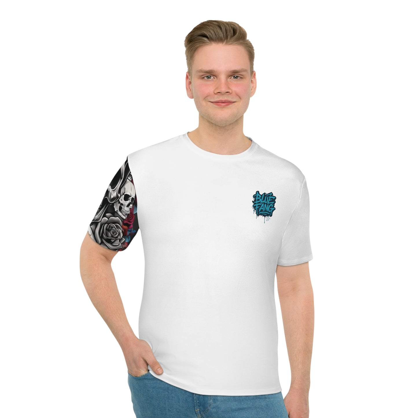 Men's Graphic T-Shirt, Unique Streetwear Tee, Skull and Rose Art, Hip Hop Fashion, Casual Summer Style, Gift for Him