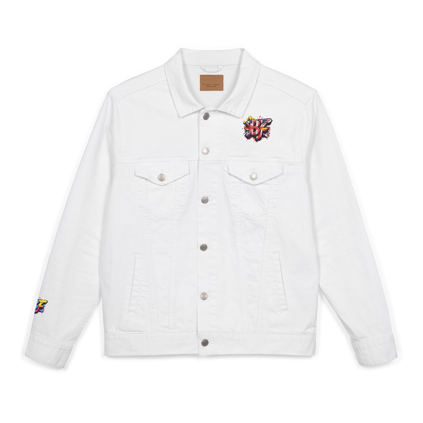 Unisex Embroidered Denim Jacket - Trendy Outerwear for Casual Vibes, Street Style, Gift for Music Lovers, Summer Festivals, Everyday Wear
