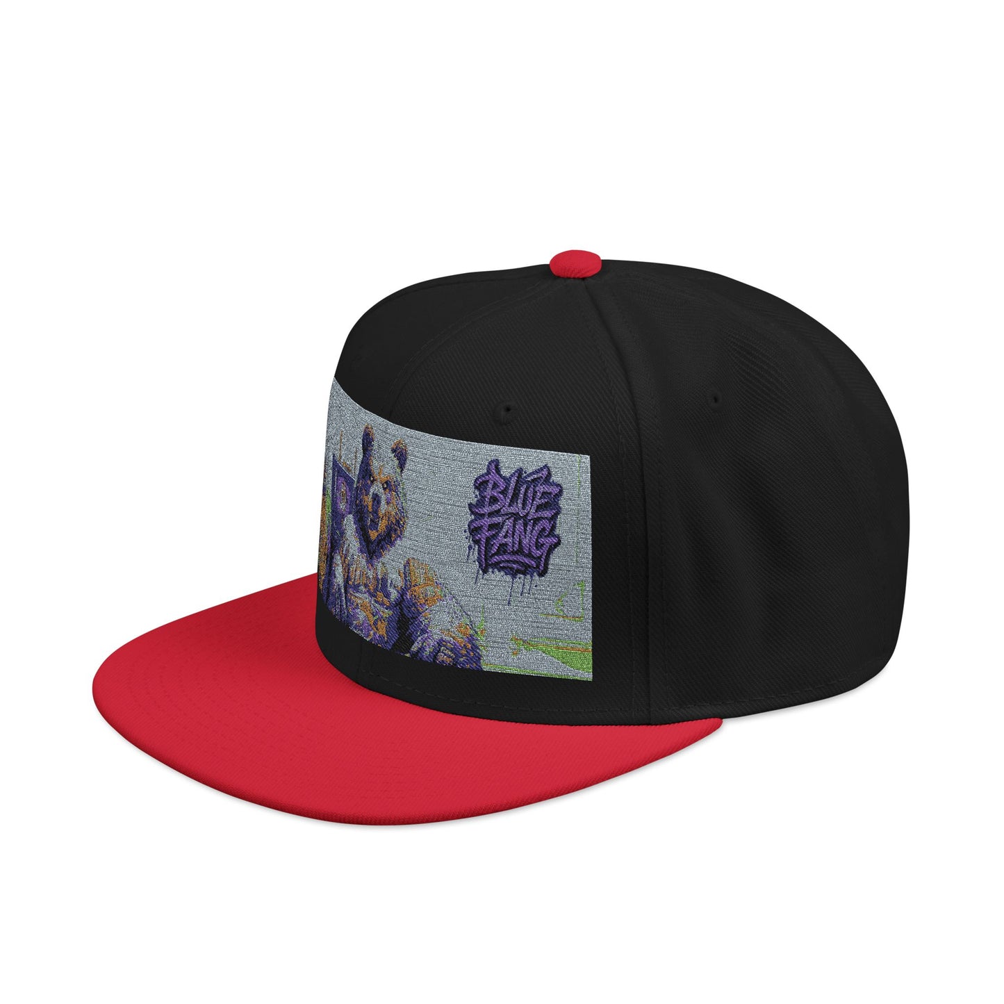 Snapback Cap Embroidered with Edgy Bear Design