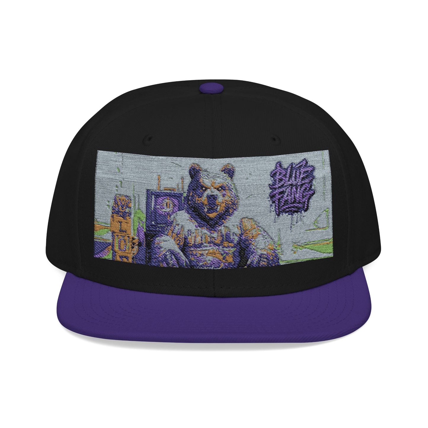 Snapback Cap Embroidered with Edgy Bear Design