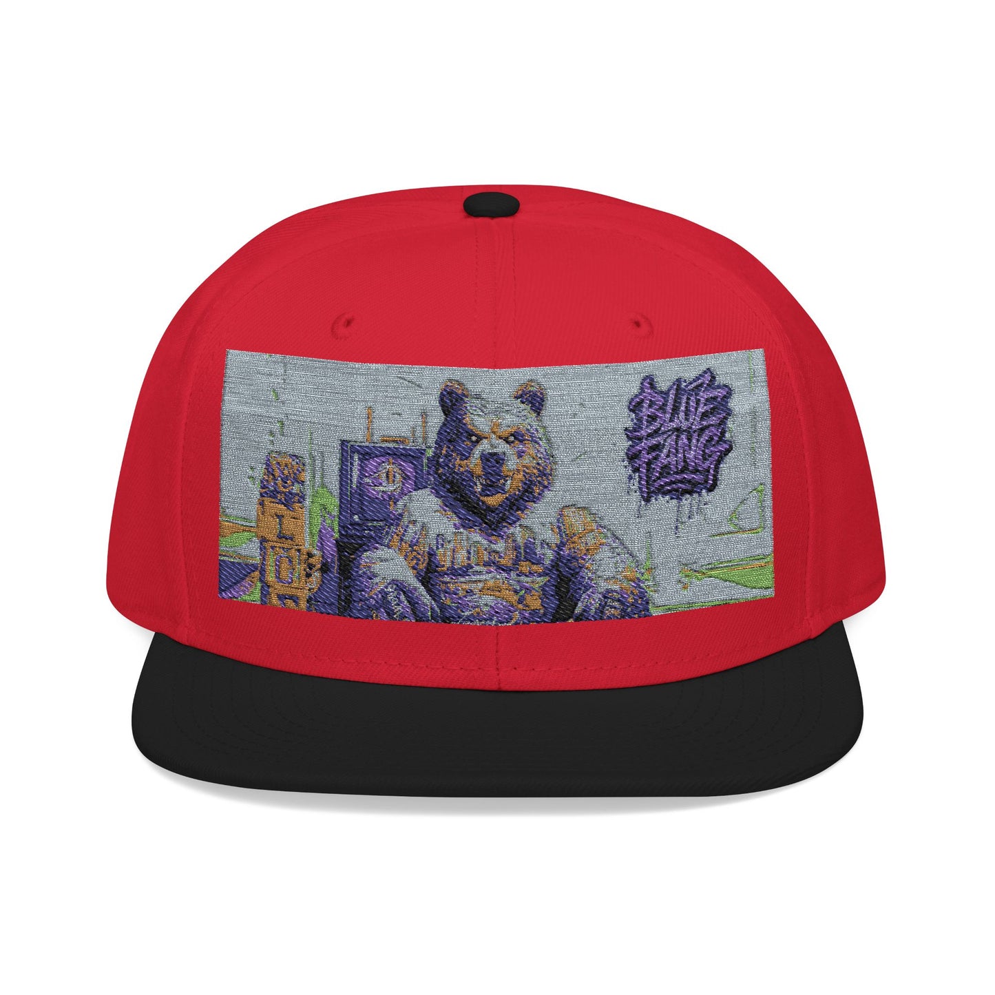Snapback Cap Embroidered with Edgy Bear Design