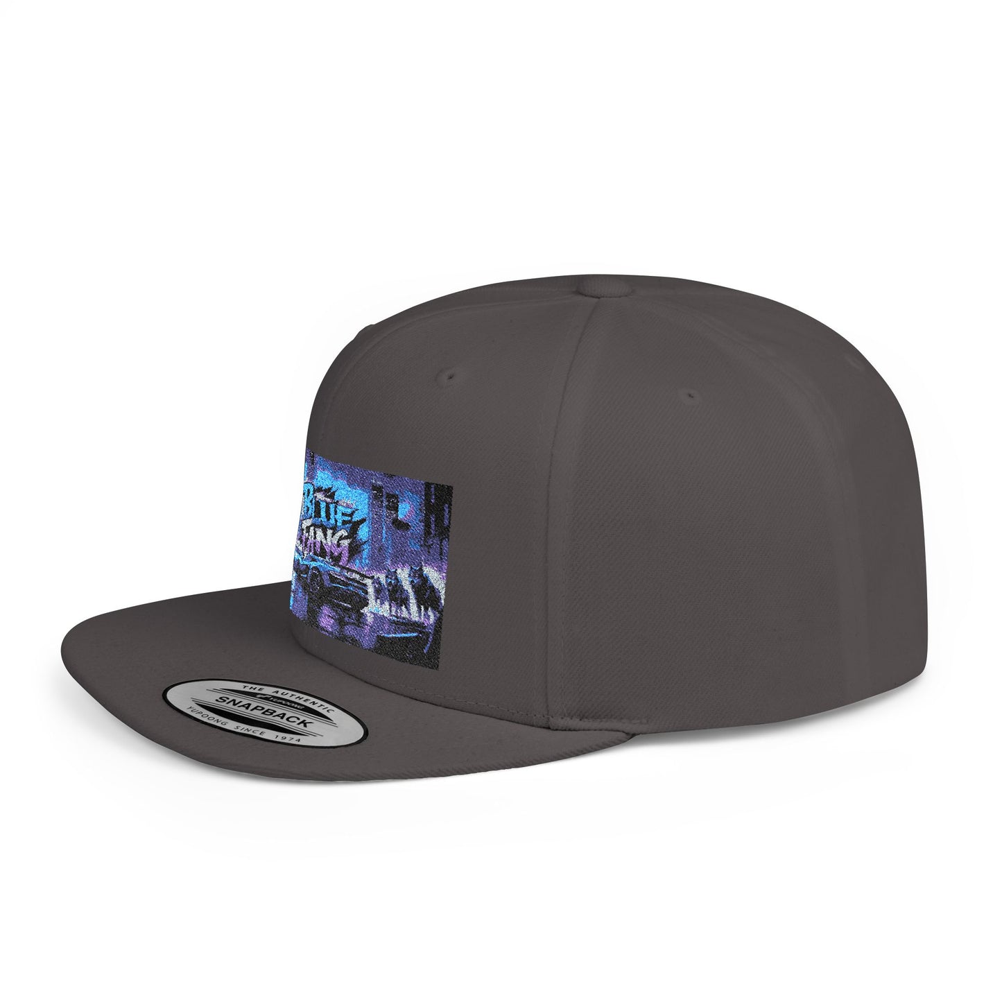 Retro-Inspired Flat Bill Snapback Cap, Hip-Hop Style Hat, Streetwear Accessory, Urban Fashion, Gift for Trendsetters