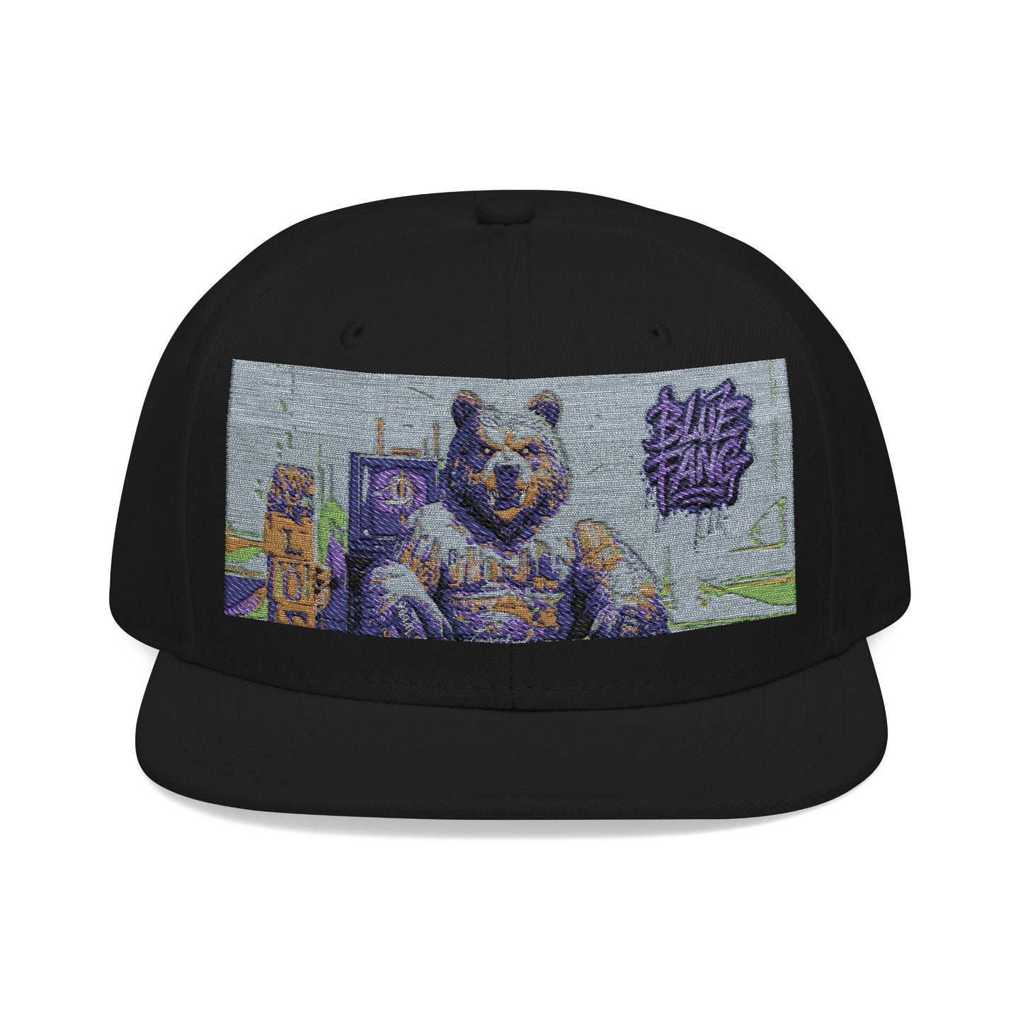 Snapback Cap Embroidered with Edgy Bear Design