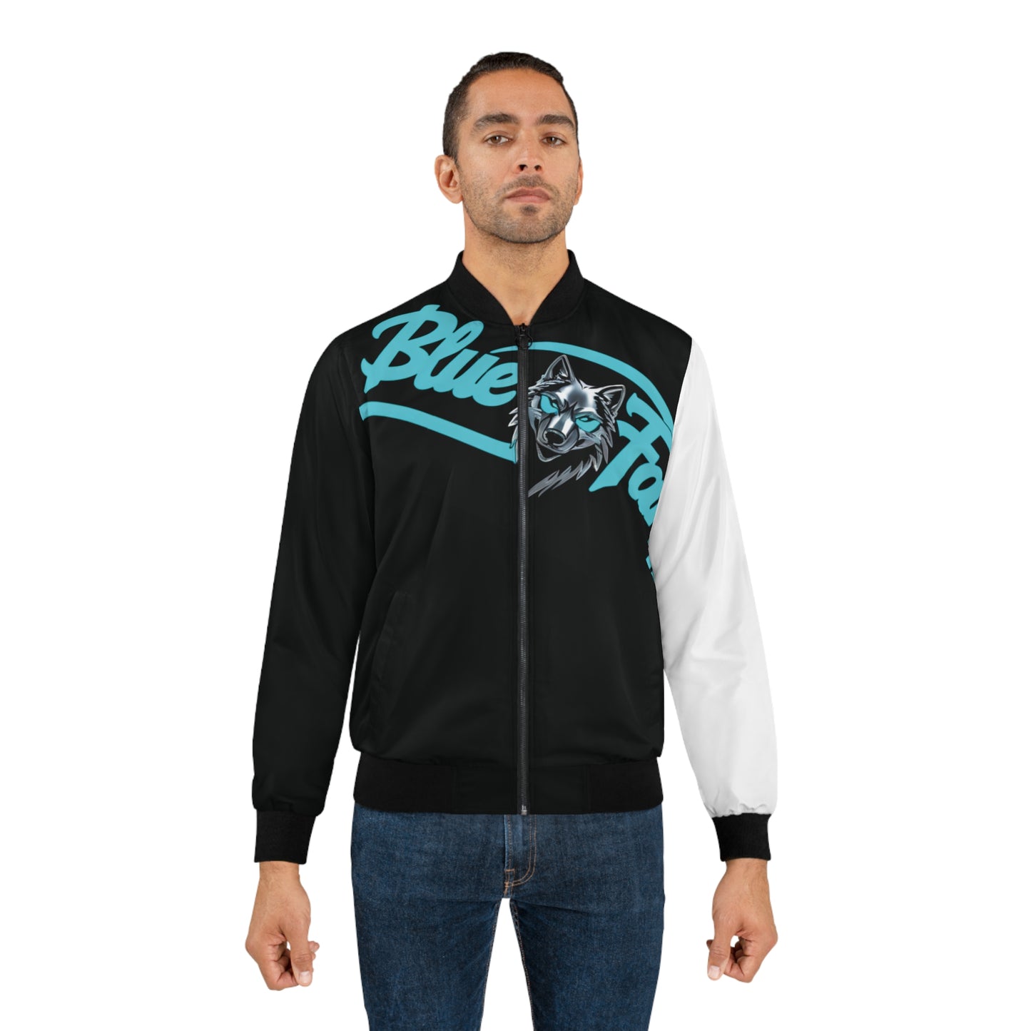 Blue Fang Tiger Men's Bomber Jacket - Urban Street Style