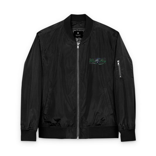 Embroidered Recycled Bomber Jacket, Eco-Friendly Fashion, Gothic Aesthetic, Unique Gift, Casual Streetwear