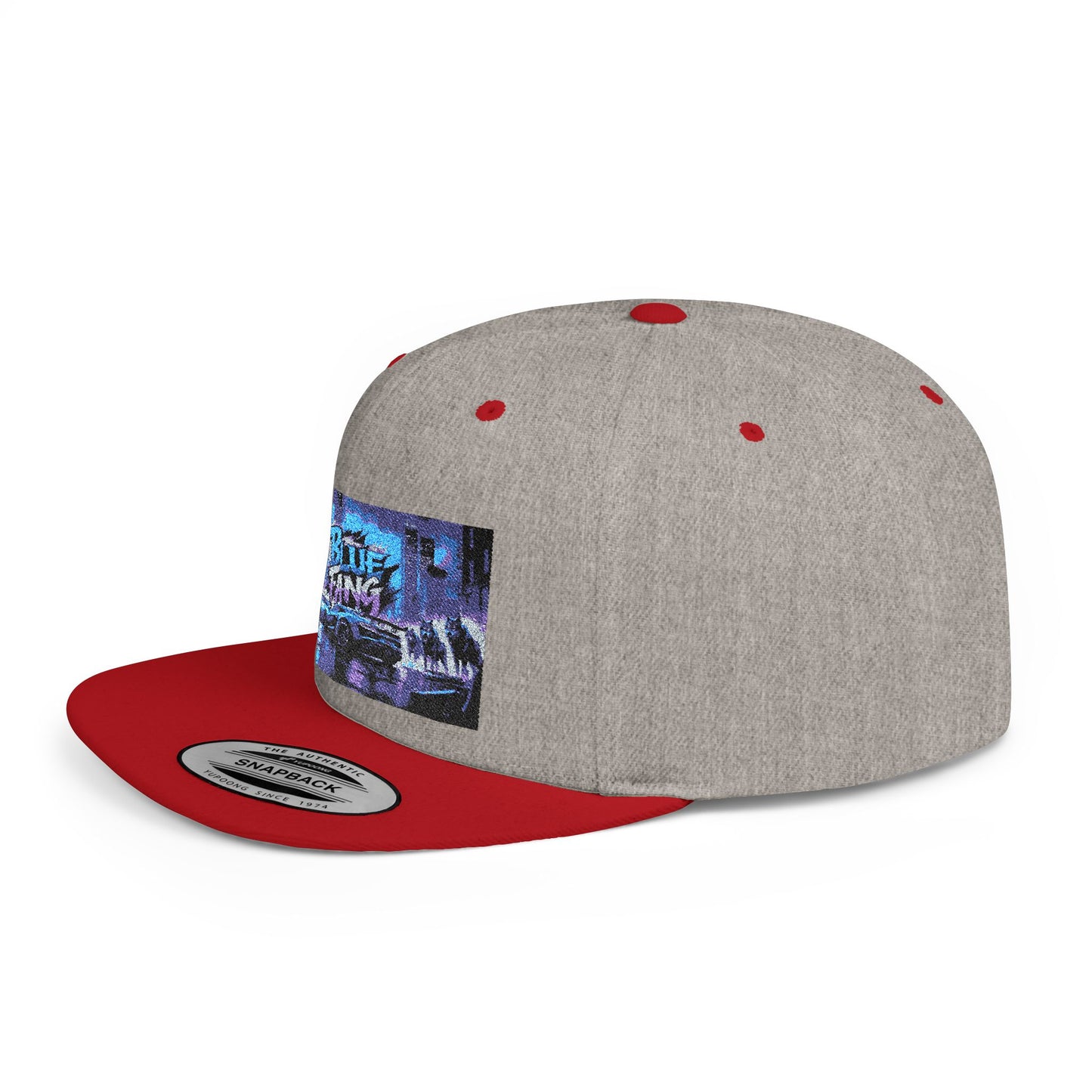 Retro-Inspired Flat Bill Snapback Cap, Hip-Hop Style Hat, Streetwear Accessory, Urban Fashion, Gift for Trendsetters