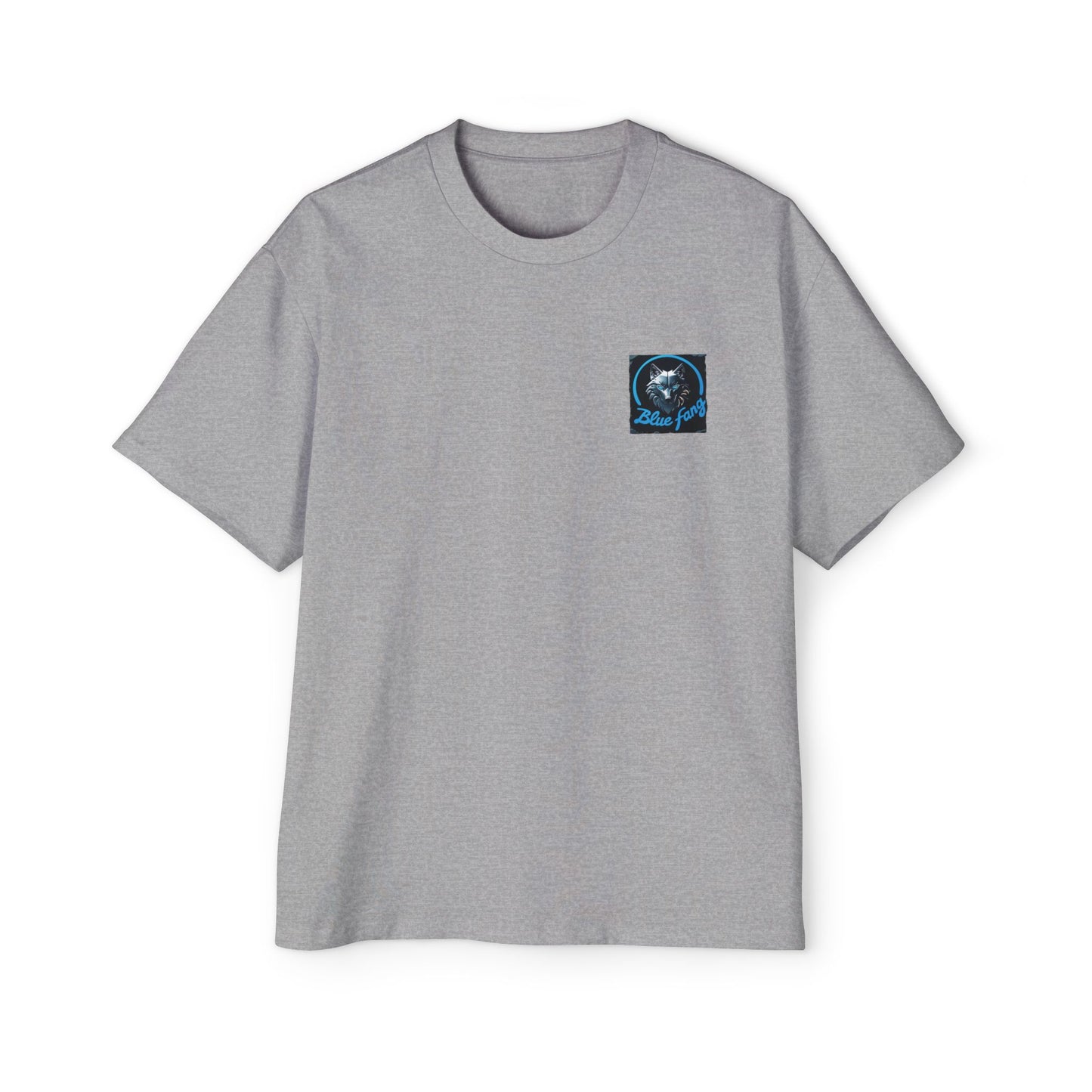 Fearless Blue Fang Men's Heavy Oversized Tee, Graphic Shirt for Casual Wear, Gift for Him, Streetwear Fashion, Unique Art Tee