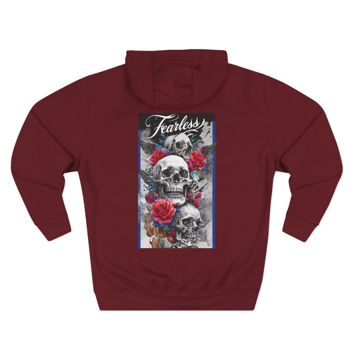 Fearless Blue Fang Hoodie, Fleece Hoodie for Music Lovers, Edgy Streetwear, Gift for Him/Her, Casual Fall/Winter Wear