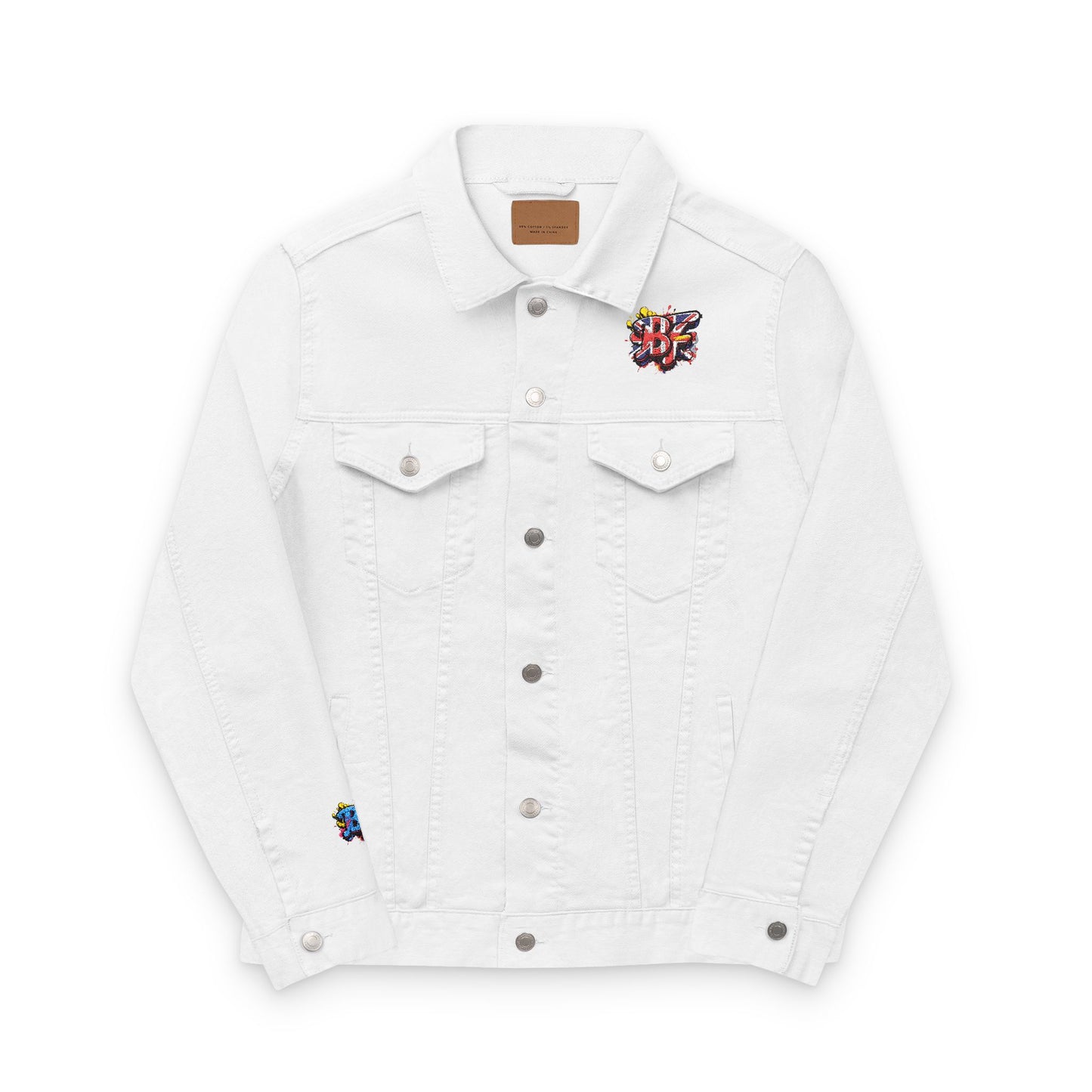 Unisex Embroidered Denim Jacket - Trendy Outerwear for Casual Vibes, Street Style, Gift for Music Lovers, Summer Festivals, Everyday Wear