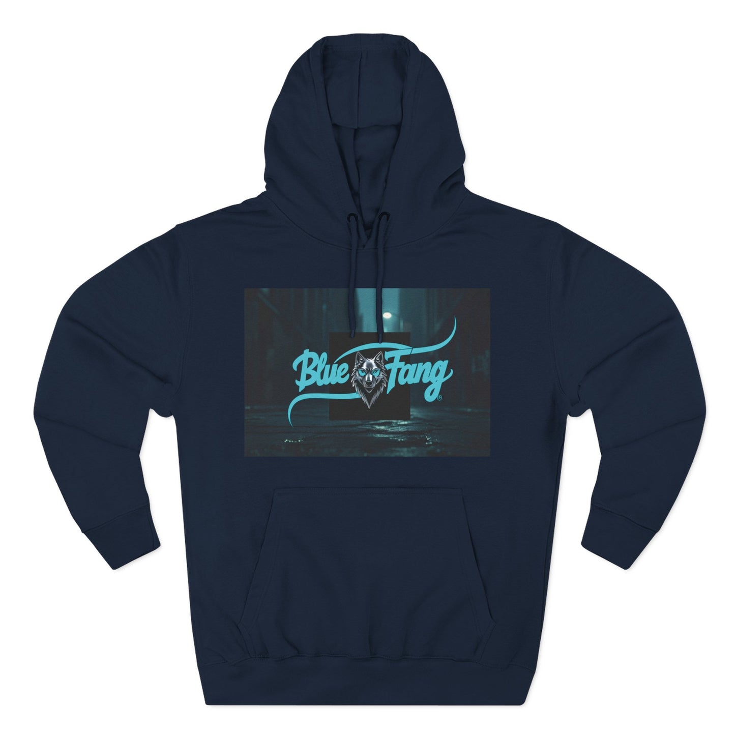 Fearless Blue Fang Hoodie, Fleece Hoodie for Music Lovers, Edgy Streetwear, Gift for Him/Her, Casual Fall/Winter Wear