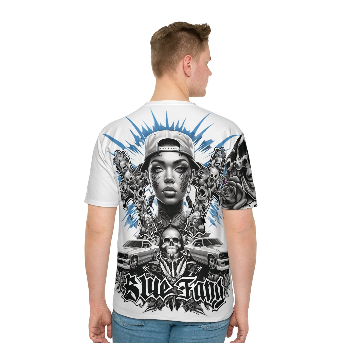 Men's Graphic T-Shirt, Unique Streetwear Tee, Skull and Rose Art, Hip Hop Fashion, Casual Summer Style, Gift for Him