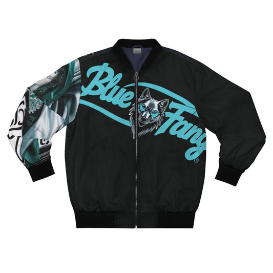 Men's Bomber Jacket with Bold Wolf Design, Cool Streetwear for Car Enthusiasts, Unique Gift for Birthdays, Fall Fashion
