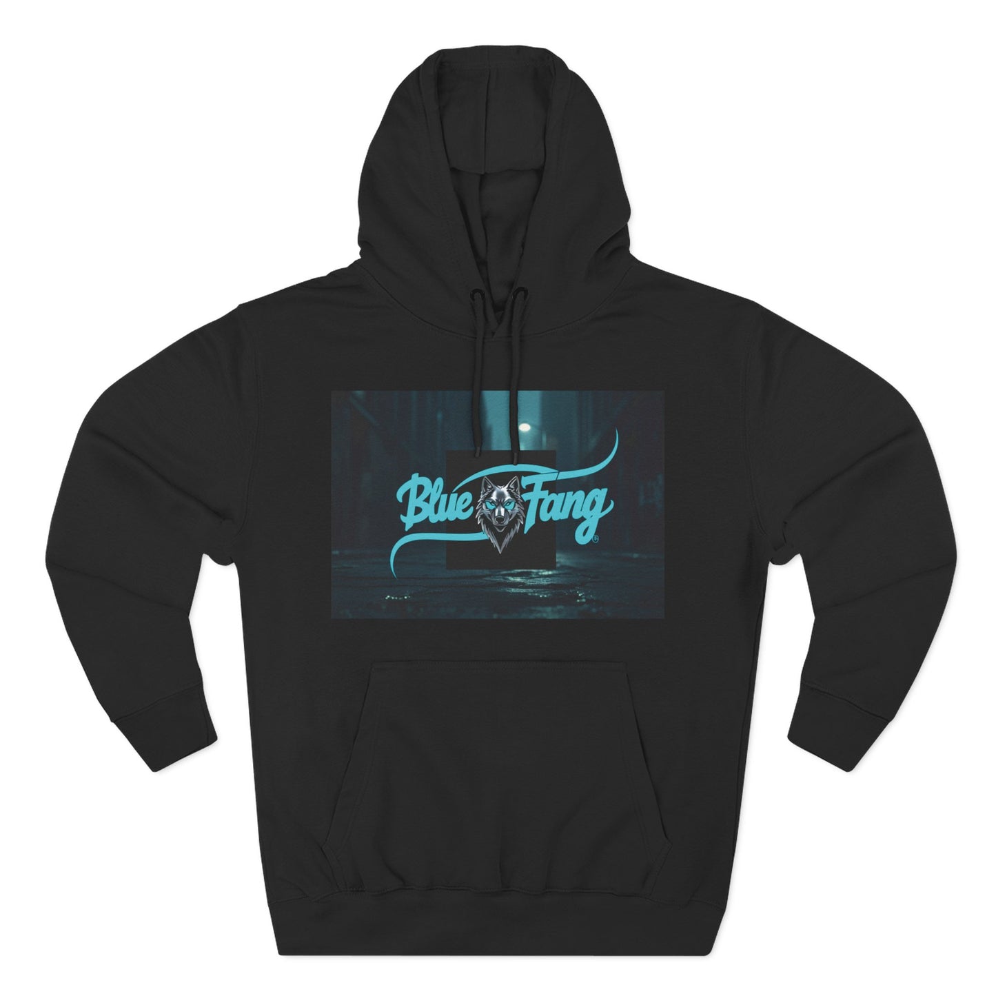 Fearless Blue Fang Hoodie, Fleece Hoodie for Music Lovers, Edgy Streetwear, Gift for Him/Her, Casual Fall/Winter Wear