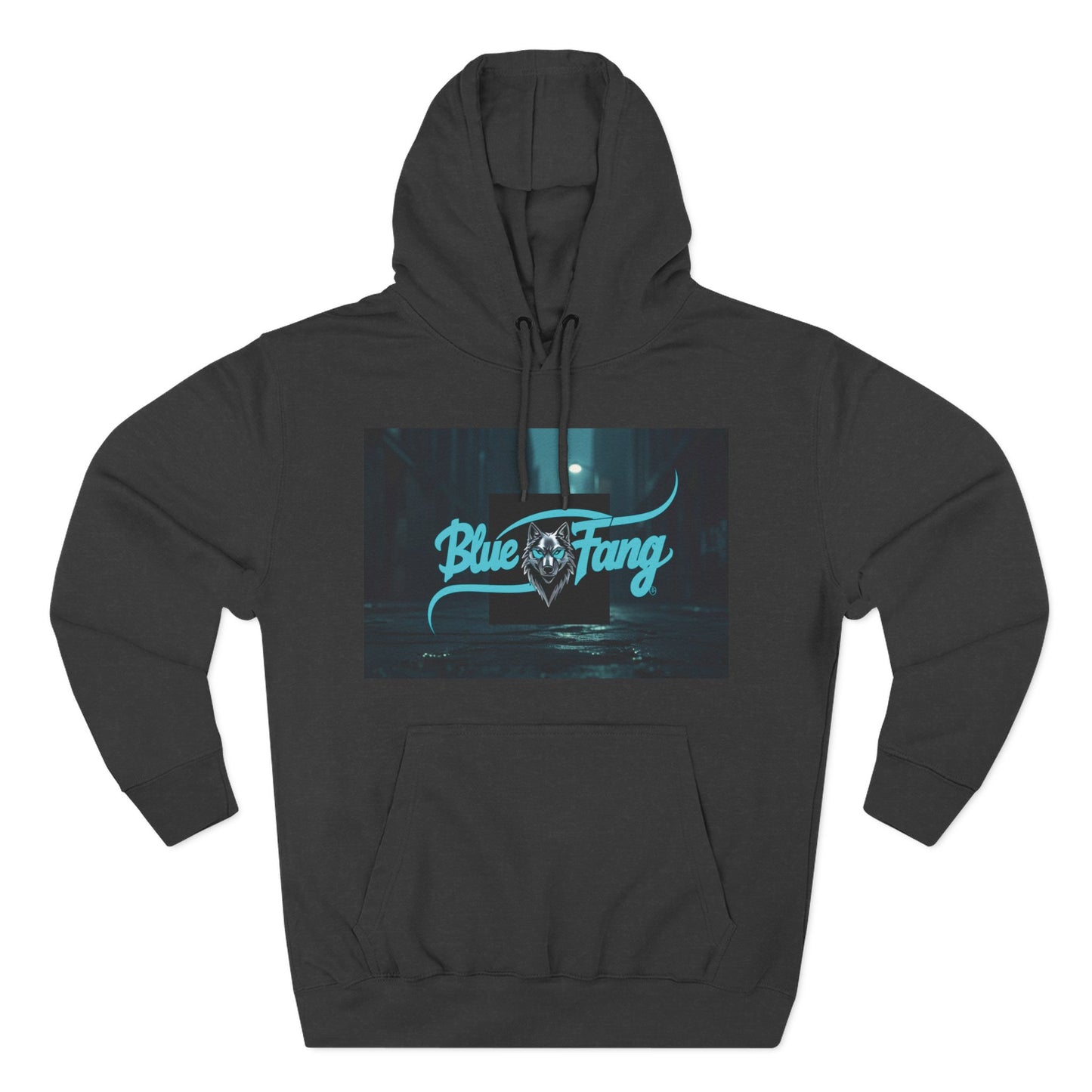 Fearless Blue Fang Hoodie, Fleece Hoodie for Music Lovers, Edgy Streetwear, Gift for Him/Her, Casual Fall/Winter Wear