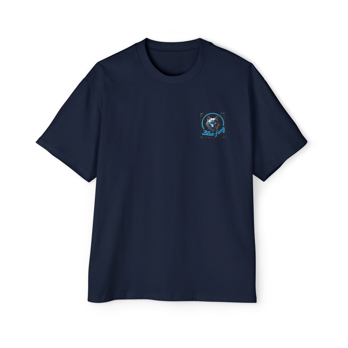 Fearless Blue Fang Men's Heavy Oversized Tee, Graphic Shirt for Casual Wear, Gift for Him, Streetwear Fashion, Unique Art Tee